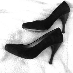 Two Lips Black Suede High Heels